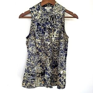 Vertigo Paris sleeveless fitted top with ruffle front